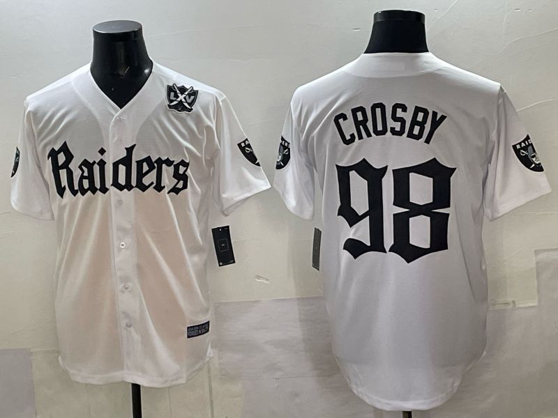 Men 2025 Oakland Raiders #98 Crosby white 6th generation Joint Name Nike Limited NFL Jersey style 09->oakland raiders->NFL Jersey